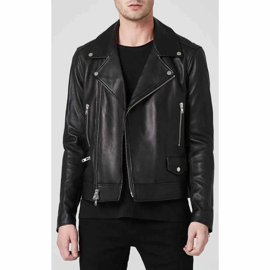 Men's Black Leather Biker Jacket – Premium Quality & Stylish Design