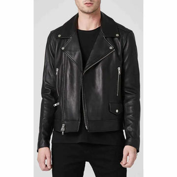 Men's Black Leather Biker Jacket – Premium Quality & Stylish Design