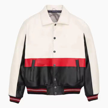 Men's Motorcycle Leather Bomber Jacket - Real Leather