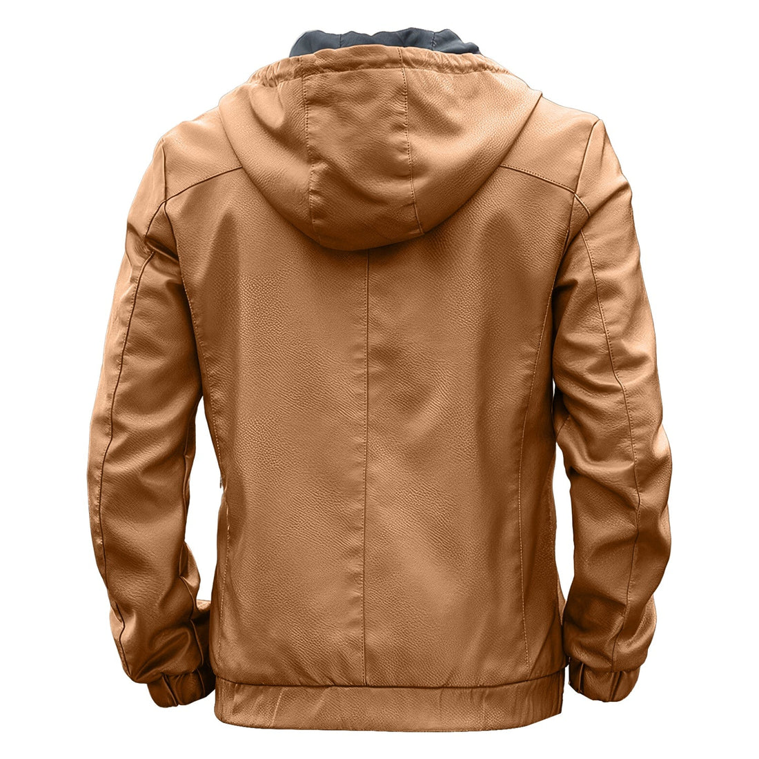 Men's Hooded Genuine Sheepskin Biker Jacket: Retro Cafe Racer Style