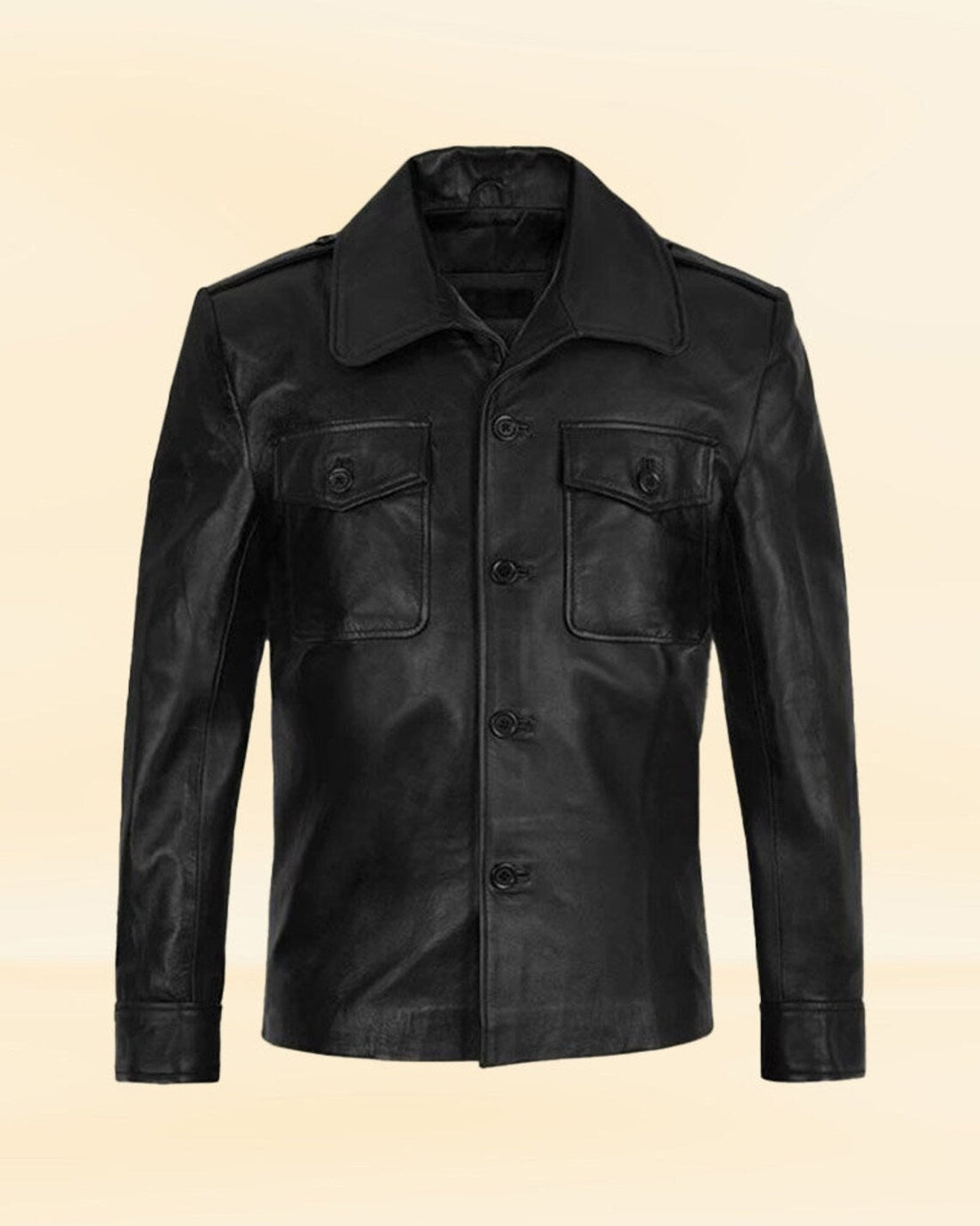 brad pitt Black leather jacket