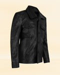 brad pitt Black leather jacket