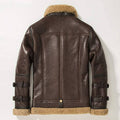brown shearling bomber jacket